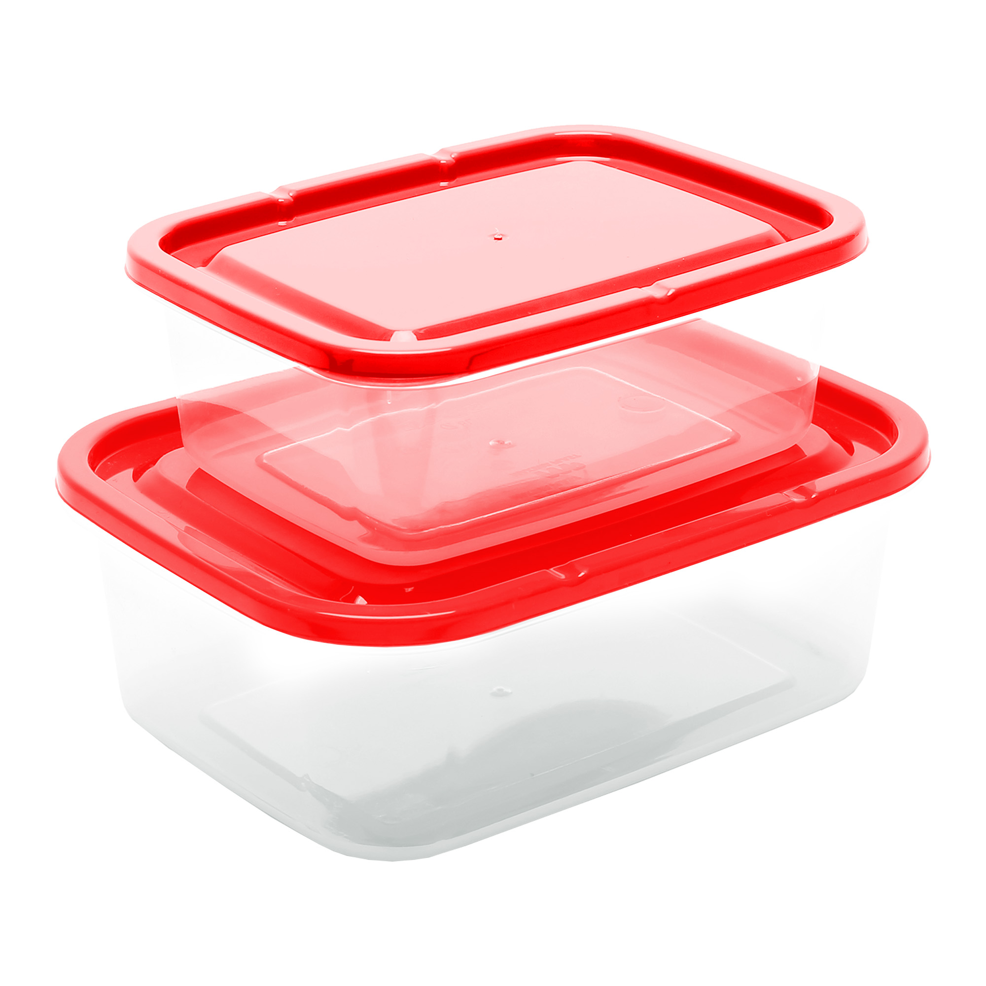 CONJUNTO DE POTES 0.8L E 1.5L - TAMPA VERMELHA