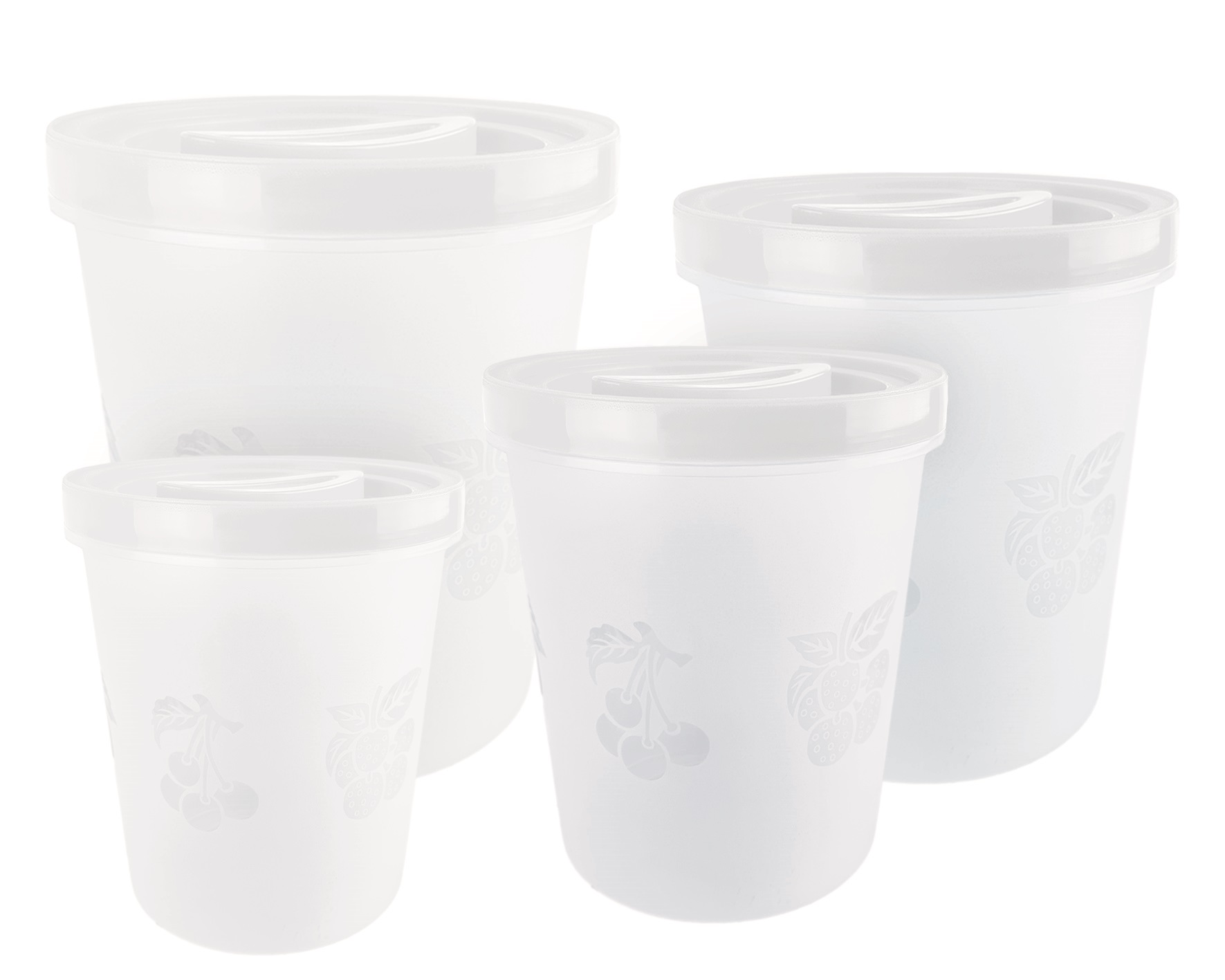 CONJ. 4 POTES ALTOS FRUTAS 