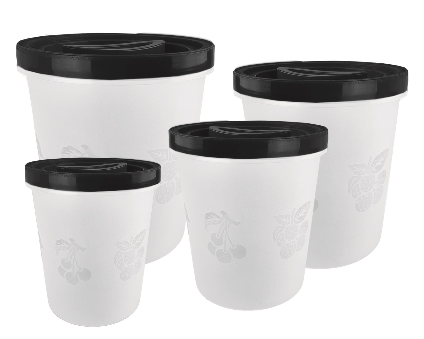 CONJ. COM 4 POTES ALTOS FRUTAS 