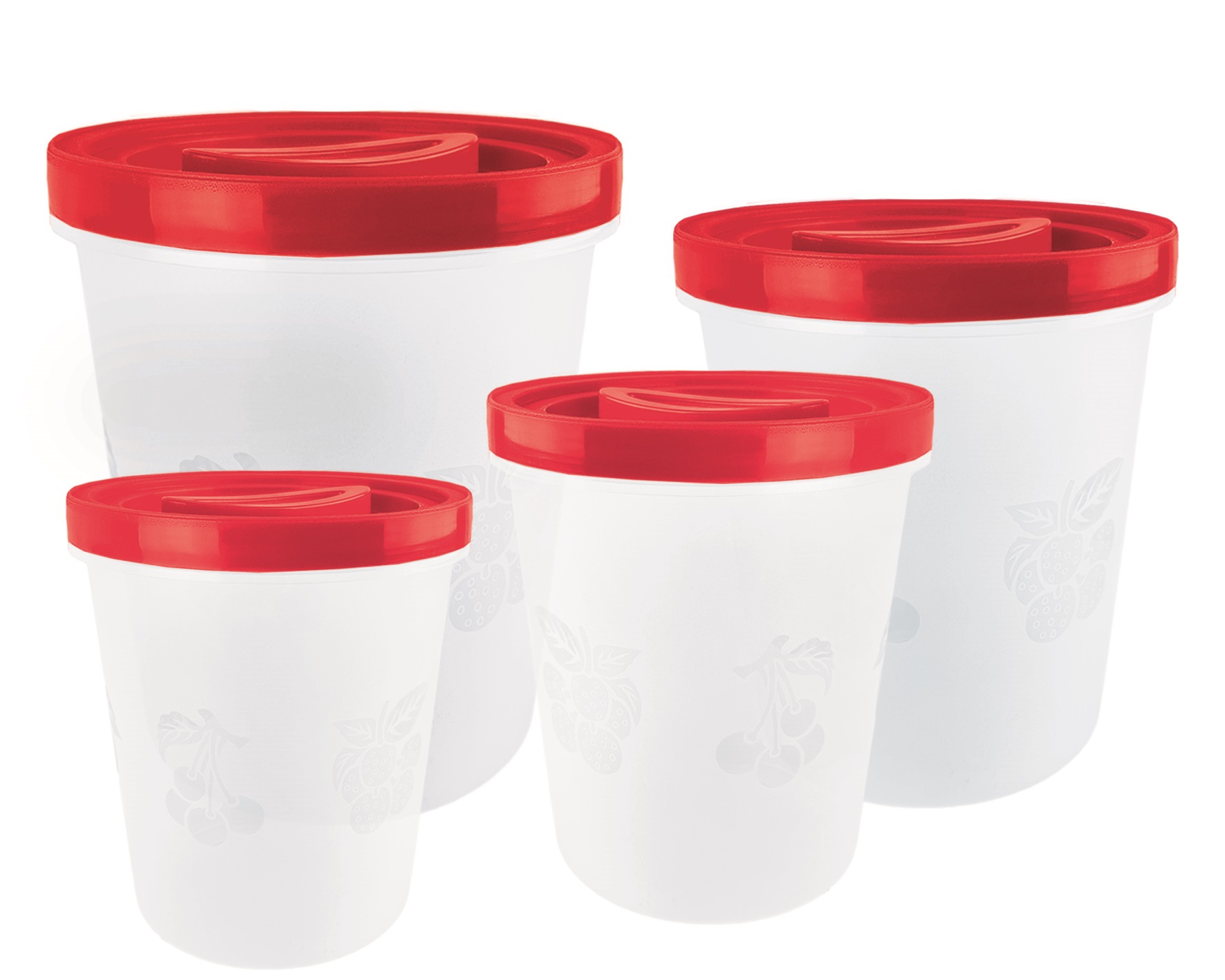 CONJ. COM 4 POTES ALTOS FRUTAS 