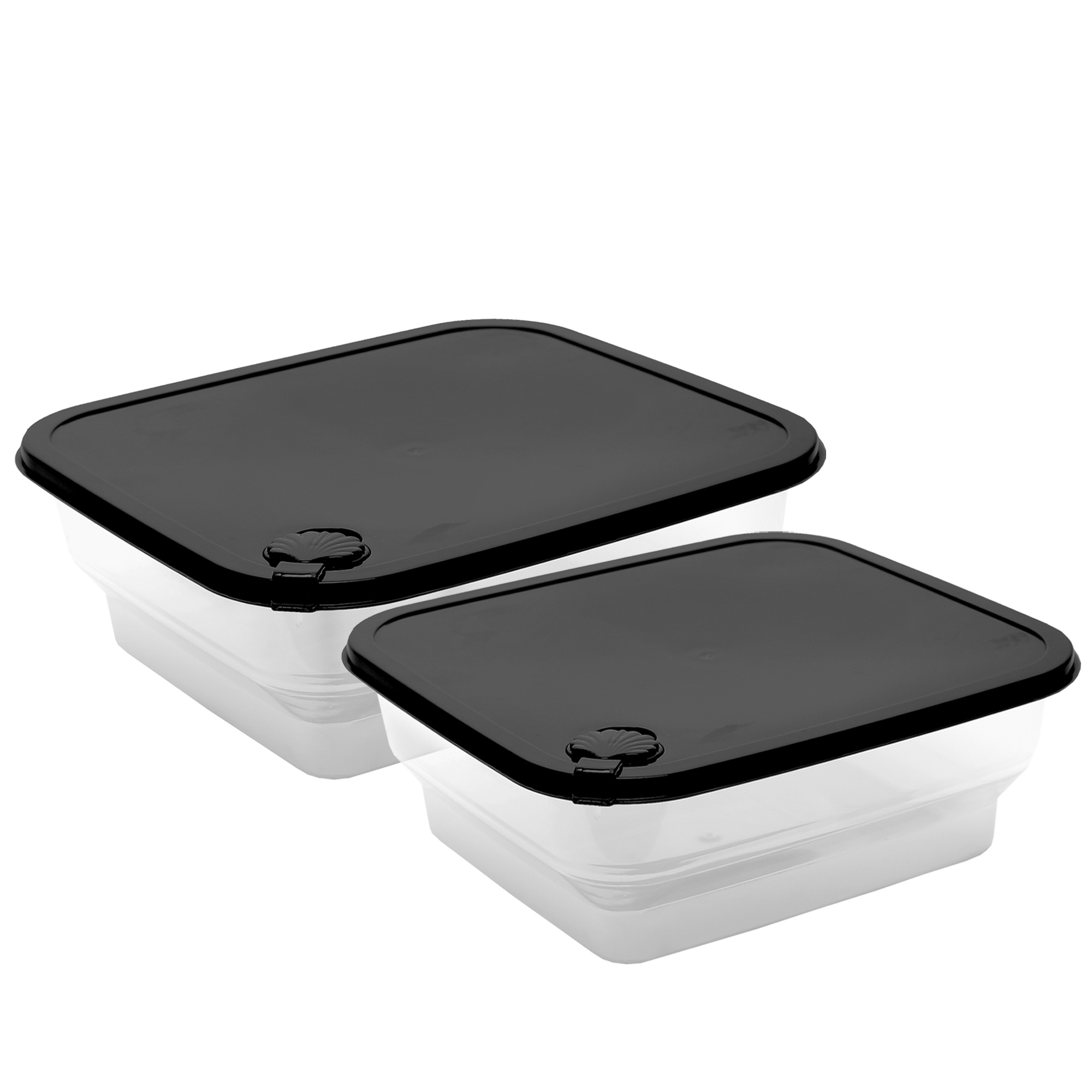 CONJ. COM  2 POTES CONCHA QUADRADOS PM