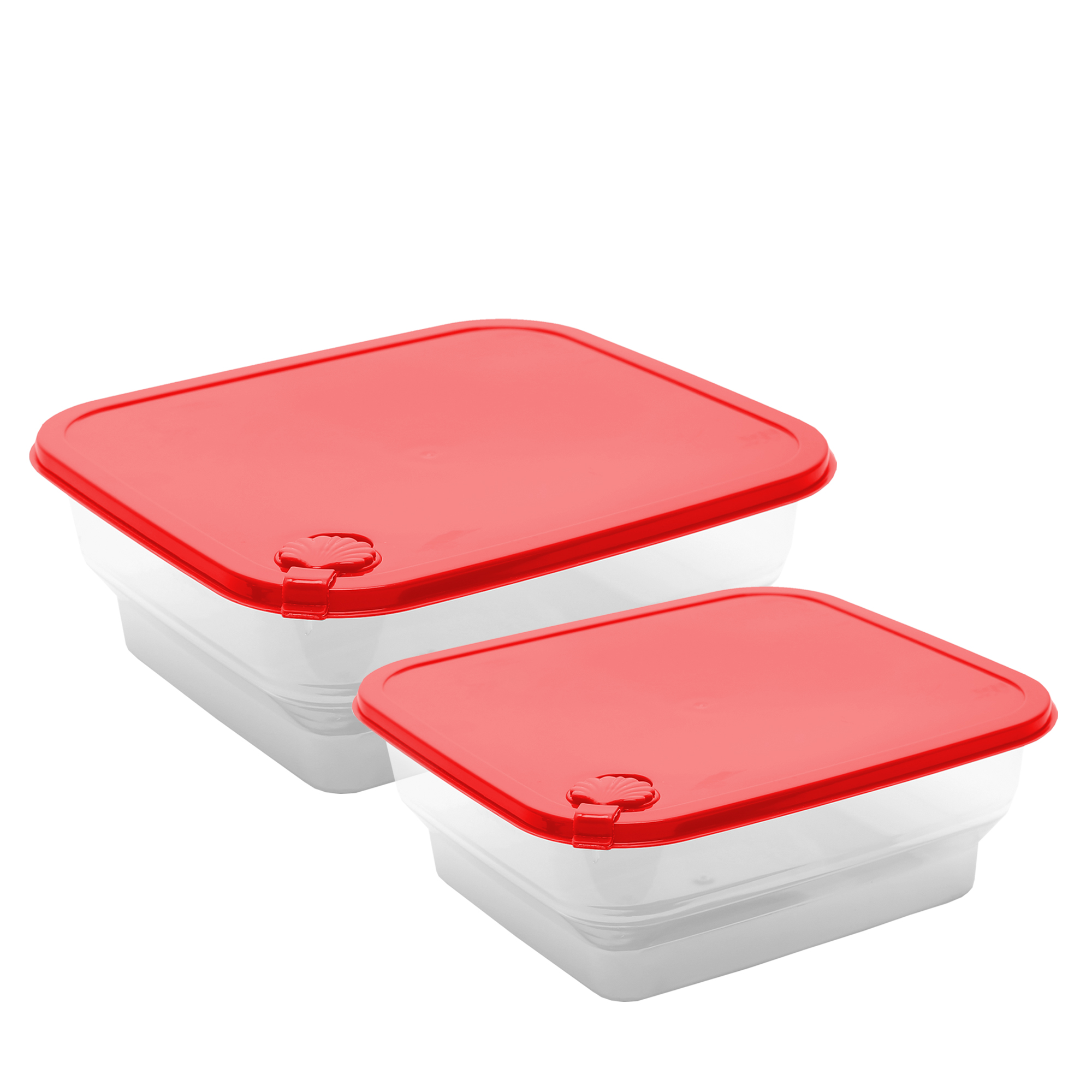 CONJ. COM  2 POTES CONCHA QUADRADOS PM